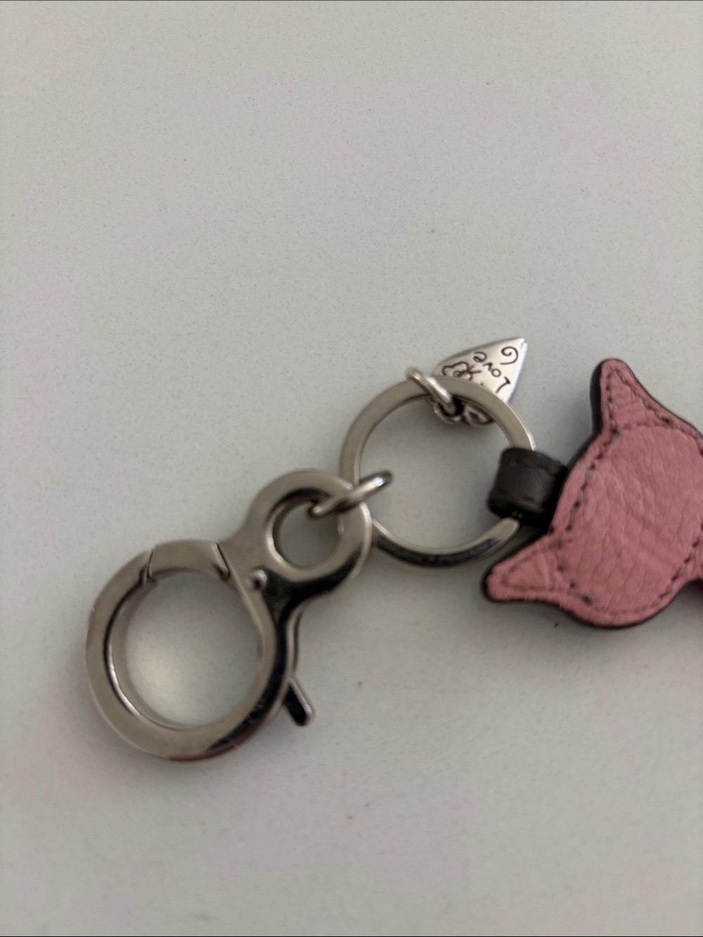 Brighton "Cleo" Grey Leather Cat Bag Charm & Key Fob - EUC Retail $50 - Picture 4 of 6